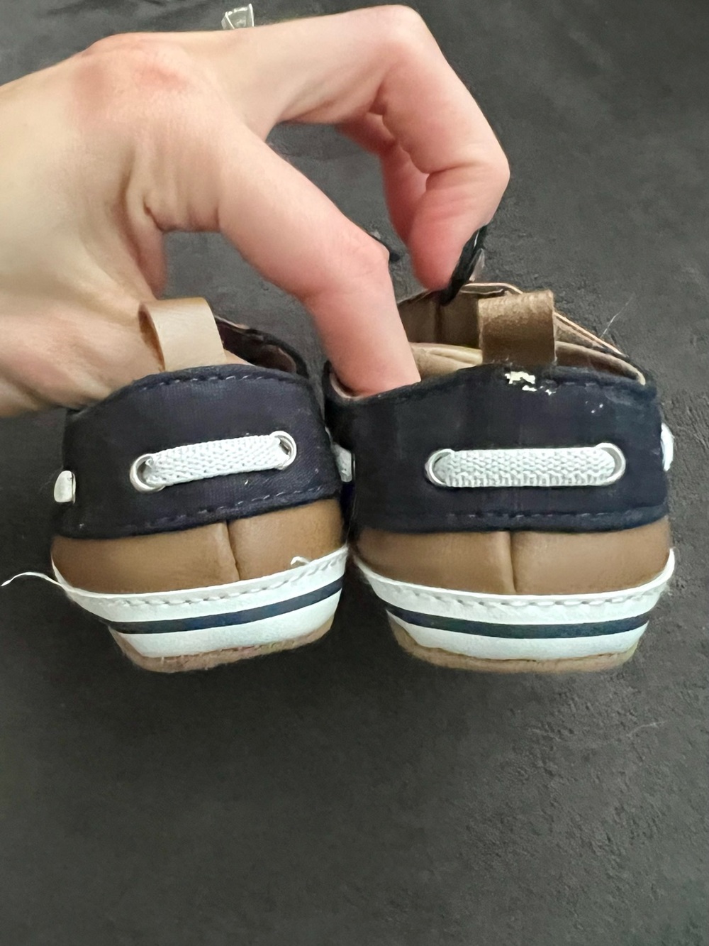 Just One You Carter’s Baby Boy Boat Shoes 3-6M Brown Navy - Picture 5 of 8